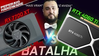 BATALHA DE PLACA DE VÍDEO RTX 4060 Ti 8GB vs RX 7700 XT 12GB em Games Stable Difusion e Blender [upl. by Ainatnas]