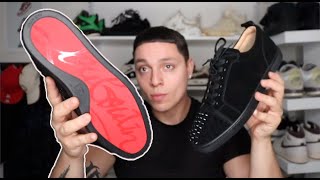 CLASSICS Christian Louboutin Louis Junior Spikes Velour Black Low Sneaker Review  ON FOOT [upl. by Walke790]