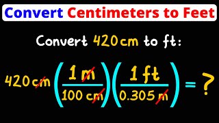 Convert Centimeters to Feet  cm to ft  Unit Conversion  Dimensional Analysis  Eat Pi [upl. by Cleon15]