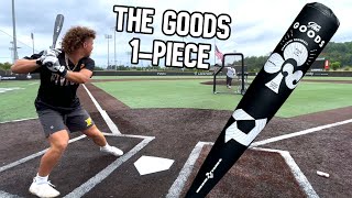 Hitting with the 2022 DeMarini The Goods 1piece  BBCOR Baseball Bat Review [upl. by Epul]