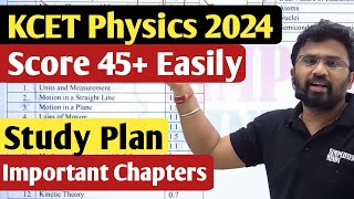 How to Score 45 Easily   KCET Physics 2024  Important Chapters [upl. by Sarajane369]