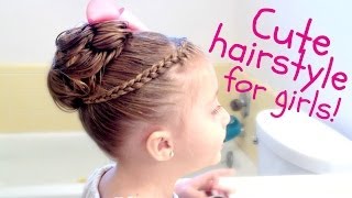 Cute Braid amp Bun Hair Tutorial [upl. by Esmaria]