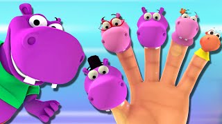 Hippo Finger Family  Finger Family Song  Nursery Rhymes For Kids  Nursery Rhymes Club [upl. by Cohn]