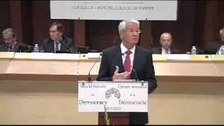 Thorbjørn Jagland quotDemocracy is a guarantor of progress and prosperityquot [upl. by Suelo]