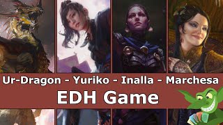 UrDragon vs Yuriko vs Inalla vs Marchesa EDH  CMDR game play for Magic The Gathering [upl. by Halihs712]