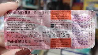 PetrilMD 05 tablet Clonazepam tablet usedoseworkside effects  Full information in hindi 👍 [upl. by Faxun]