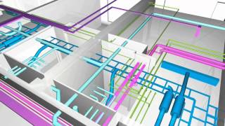 BIM at hospital Universitätsklinik Eppendorf Hamburg  Clash Detection  by HOCHTIEF ViCon [upl. by Ahsei]