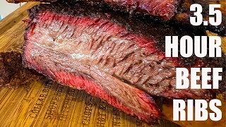 35 Hour Smoked Beef Short Ribs  Hot and Fast Method [upl. by Anwahsar]