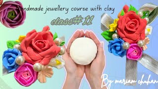 Handmade clay Flower Bracelet Ideas  DIY Flower BraceletlTutorial l 11th master class of clay work [upl. by Spenser285]