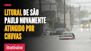 CIDADES DO LITORAL DE SÃO PAULO REGISTRAM INUNDAÇÕES APÓS CHUVAS NA REGIÃO [upl. by Endo760]