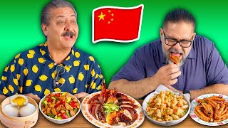 Mexican Dads Try AUTHENTIC Chinese food [upl. by Relyhs997]