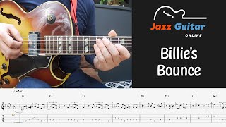 Billies Bounce Melody Charlie Parker  Bebop Jazz Guitar Lesson [upl. by Gould44]