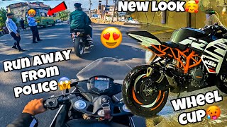 Biker run🏍️away from Traffic police😱 Installing wheel🥵cup on my Rc390🥰 [upl. by Eolanda]