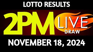 Lotto Result Today 200 pm draw November 18 2024 Monday PCSO LIVE [upl. by Hendrick737]