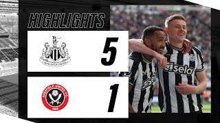 Newcastle United 5 Sheffield United 1  Premier League Highlights [upl. by Aremmat]