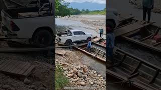 Car transportation by wooden boats on waterways [upl. by Assert665]