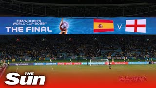 LIVE England v Spain Supporters arrive to packed out stadium for World Cup final in Sydney [upl. by Strickman562]