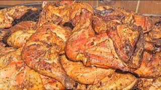 Cuisse de poulet au tonneau Barbecue Barrel Chicken Leg food chicken BBQ smoked [upl. by Firman]