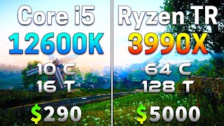 Ryzen 5 12600K vs Ryzen Threadripper 3990X  Do You Need Too Much Expensive CPU for Modern PC Games [upl. by Peoples338]