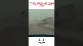 🚛🛑¡Hazaña en la MéxicoPuebla Un trailero se queda sin frenos y logra evitar un accidente mayor [upl. by Etnoled423]