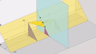 Rebatimento de um triângulo situado num Plano de Rampa  PROGRAMA DO 11ºANO DE GEOMETRIA DESCRITIVA [upl. by Bluefarb833]