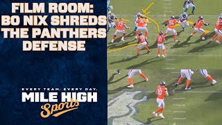 Film Room Denver Broncos QB Bo Nix Torches Carolina Panthers Defense on Sunday [upl. by Onibla]