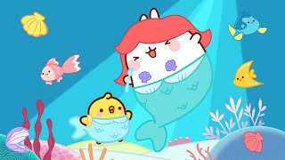 Molang and Piu Piu inside The MERMAIDS WORLD 🧜  Funny Compilation For Kids [upl. by Alegnad]