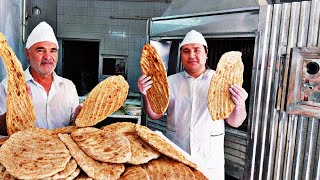 Cooking very delicious Iranian bread baking easy breads in the bakery [upl. by Ruckman]