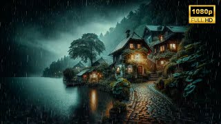 Riverside Country Rain Ambience  10 Hours of Hammering Rain amp Gentle Thunder for Study amp Relaxation [upl. by Jordon225]