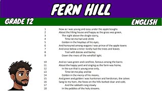 Fern Hill by Dylan Thomas Grade 12 English Poetry [upl. by Enaffit]