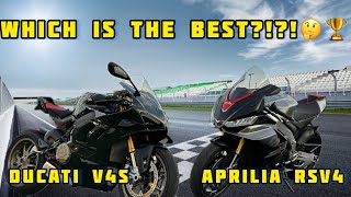 Which is the better v4 Ducati v4S vs Aprilia Rsv4 [upl. by Eitnom]