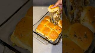 Trying The Easiest And BEST Philly Cheesesteak Sliders EVER🤤🤤🔥🔥shorts foodie foodreview [upl. by Hollington640]