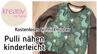 Pullover nähen Kostenloses Schnittmuster Hoodie nähen SUPER für Anfänger amp 😍 einfach und bequem [upl. by Eatnoed]