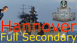 World of Warships Hannover Full Secondary Build With Lutjens [upl. by Razal]