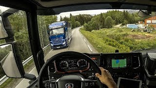 POV Driving Scania S520  Northern country road cruise near Mosjøen Norway [upl. by Ynaffat]