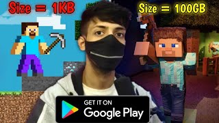 I Played 1KB To 100GB Minecraft Copy Games On PlayStore [upl. by Ynoble678]