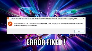 How to Fix Windows Cannot Access the Specified Device Error for Fortnite  ERROR FIXED 2024 [upl. by Rehttam]