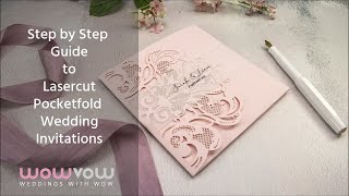 A Step by Step Tutorial for a Lasercut DIY Wedding Invitation Pocketfold [upl. by Esinehs]