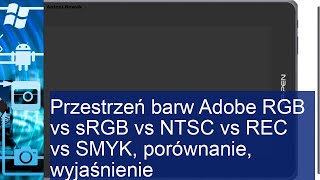 Przestrzeń barw Adobe RGB vs sRGB vs NTSC vs REC vs SMYK porównanie wyjaśnienie [upl. by Ibrik]