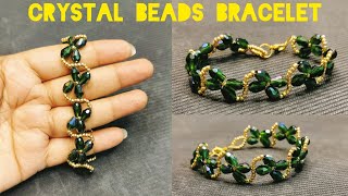 Beautiful crystal beads Bracelet banana sikhe  easy diy Bracelet tutorial 😍 [upl. by Nnateragram337]