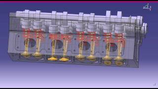 Animation Soupapes moteur PSA avec CATIA V5 [upl. by Kinsman573]