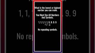 What Is The Lowest or Highest Number You Can Make numbergame mathexam quiz mathtest logicpuzzle [upl. by Maggi]