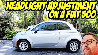 Fiat 500 Headlight Adjustment  its so easy DIY in a few minutes [upl. by Higinbotham]