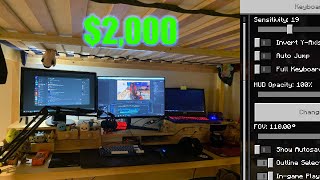 2000 Triple Monitor Laptop Setup Reveal 1K Minecraft FPS [upl. by Analrahc695]