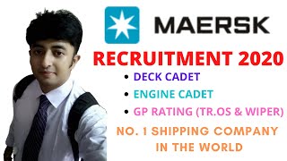 MAERSK LINE 2020 CADET RECRUITMENT DECKENGINEGP RATING  NO1 SHIPPING COMPANY IN THE WORLD [upl. by Veriee]