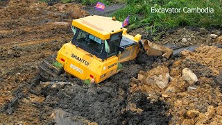 Amazing Video Compilation Top Bulldozer Stuck In Deep Mud And Dump Truck Sinking In Mud And Recovery [upl. by Oecile]