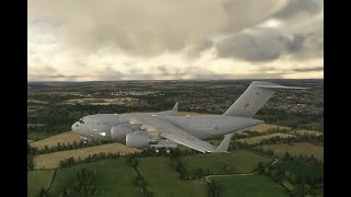 MSFS BOEING C17 Globemaster review and autopilot demo with ILS approaches at RAF Brize Norton [upl. by Enylorac560]