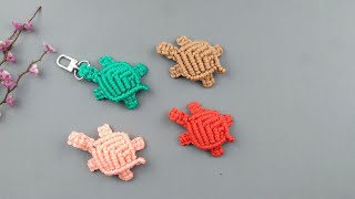 DIY Macrame Keychain Turtle  Easy Tutorial Step by Step [upl. by Prudy]