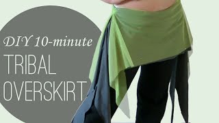 DIY Tribal Overskirt  Hip Skirt in 10 Minutes or Less [upl. by Tnerual]