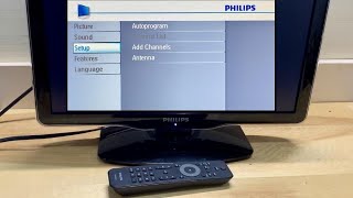 Philips TV Run a channel scan Auto program for over the air antenna channels [upl. by Sudderth888]